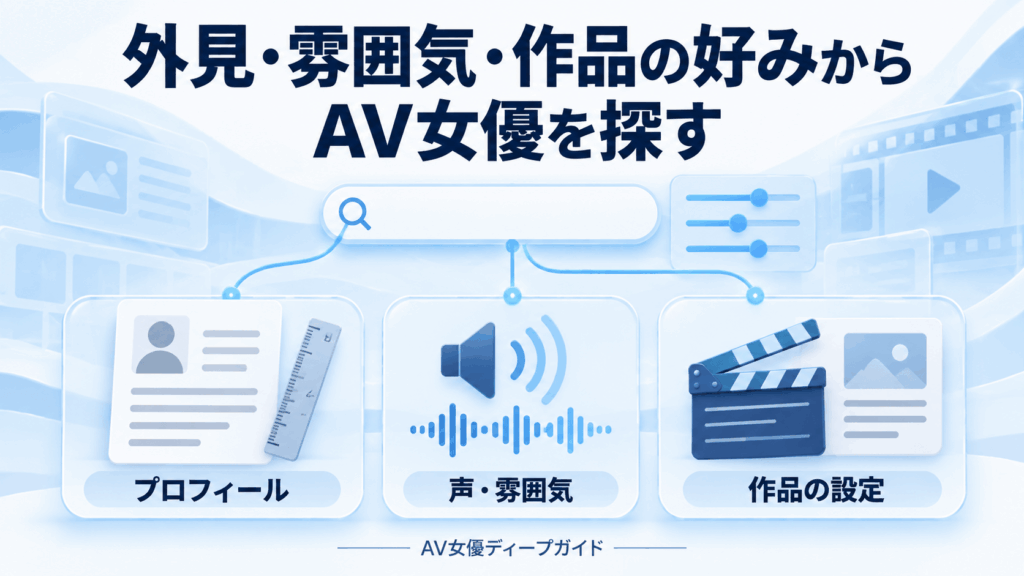 プロフィール、声・雰囲気、作品の設定からAV女優を探す3つの観点