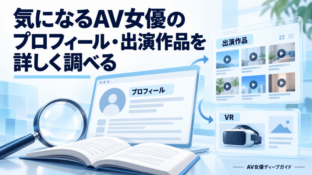 女優のプロフィールから出演作品とVR作品の詳しい情報へ進む流れ