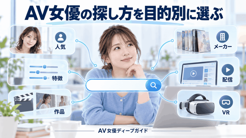 人気・特徴・作品・メーカー・配信・VRから選べるAV女優探しの入口