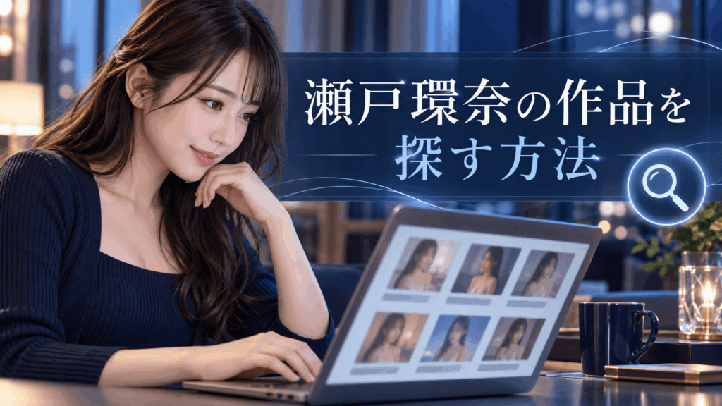 パソコンで瀬戸環奈の作品を探すイメージ