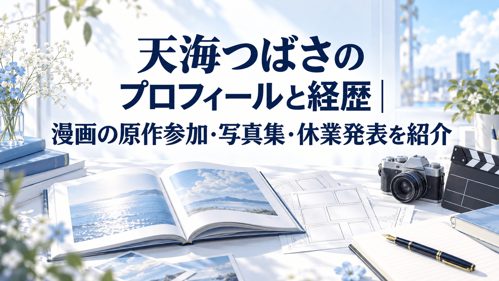 天海つばさのプロフィールと経歴、漫画・写真集活動を表す資料とカメラ
