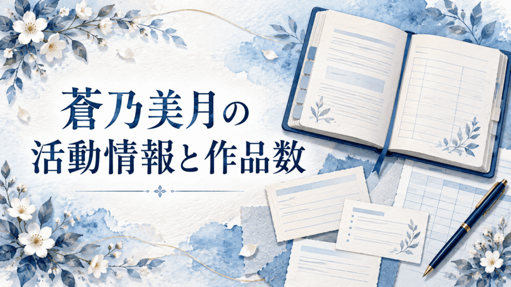 蒼乃美月の活動情報と作品数を整理する記録ノート
