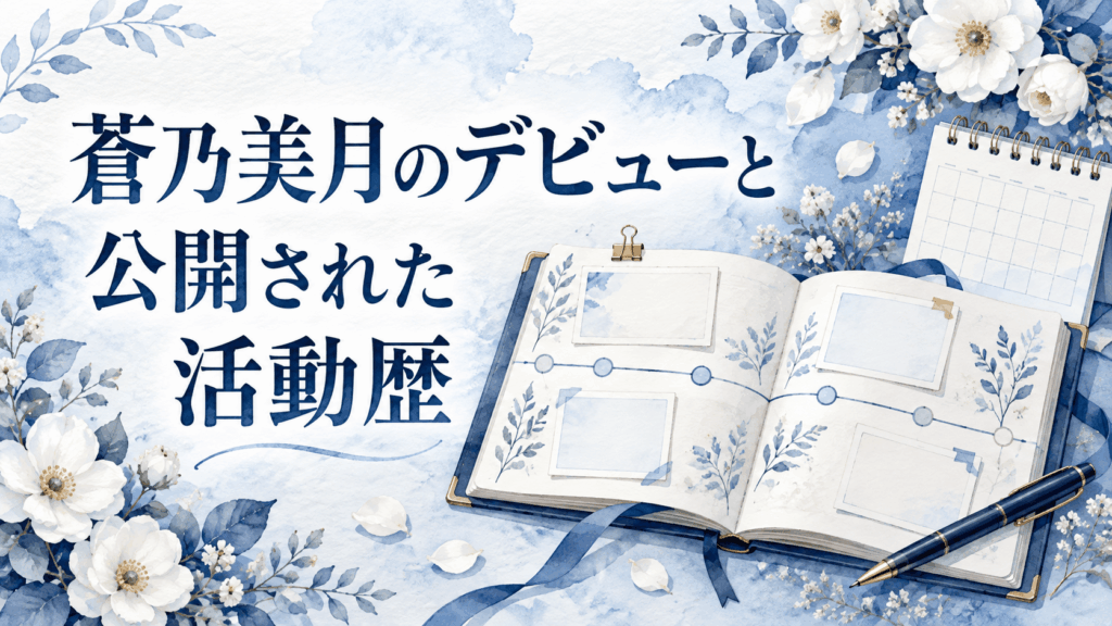 蒼乃美月のデビューと公開された活動歴を表す年表風のノート