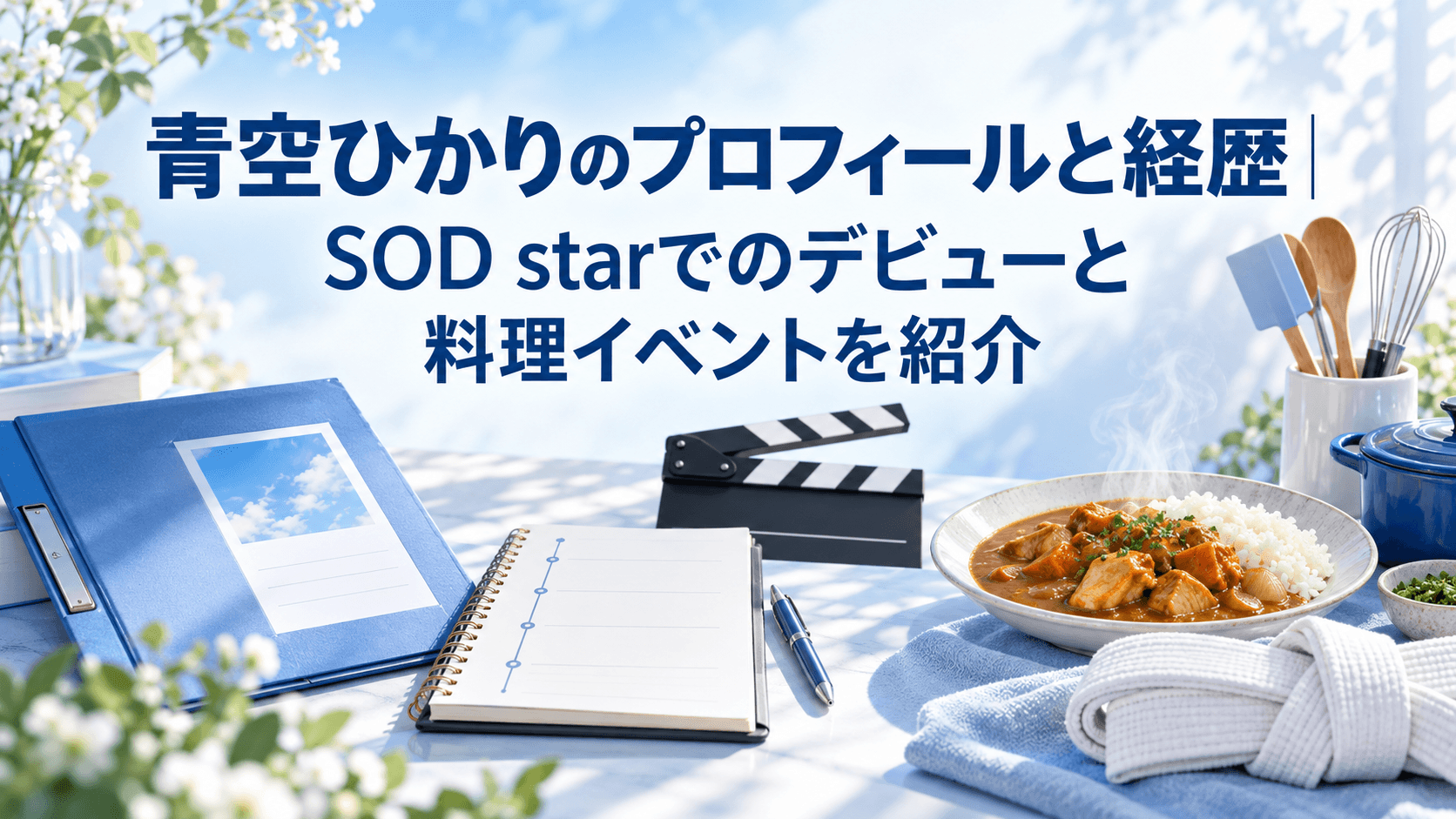 青空ひかりのプロフィールと経歴、SOD starでのデビューと料理イベントを紹介するアイキャッチ画像