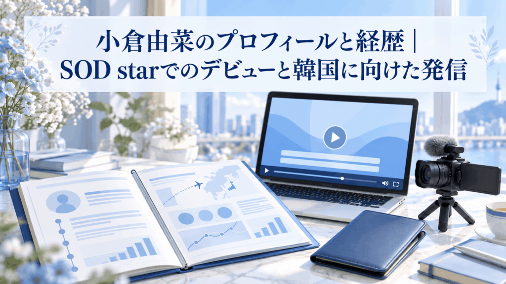 小倉由菜のプロフィールと経歴、SOD starでのデビューと韓国向け動画発信を紹介する記事のアイキャッチ画像