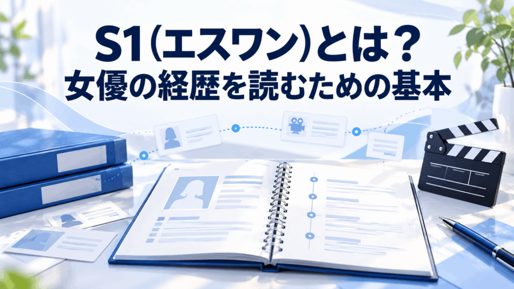プロフィールノートと資料でS1の女優の経歴を整理するイメージ