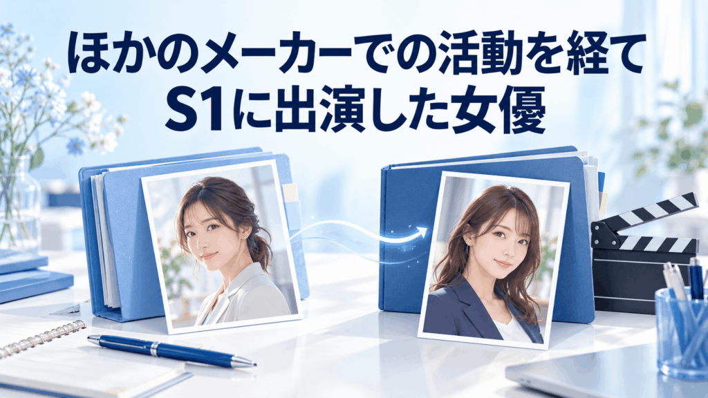 2冊の経歴ファイルで他メーカーからS1へ続く出演経歴を表したイラスト