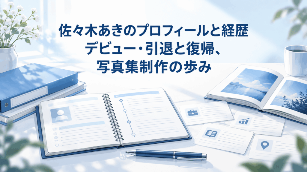 佐々木あきのプロフィールと経歴｜デビュー・引退と復帰、写真集制作の歩みを紹介するイメージ画像