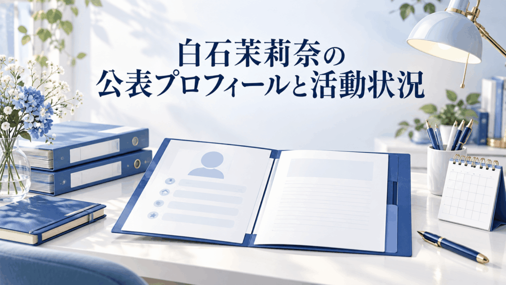 白石茉莉奈の公表プロフィールと活動状況を整理する資料ファイルとカレンダーのイラスト