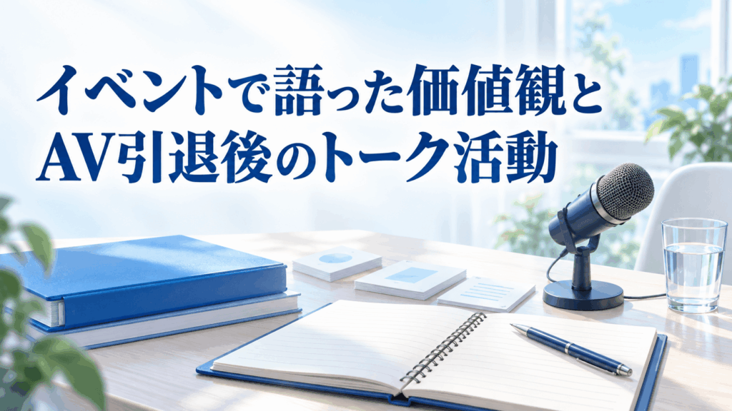 白木優子がイベントで語った価値観とAV引退後のトーク活動を紹介するイメージ