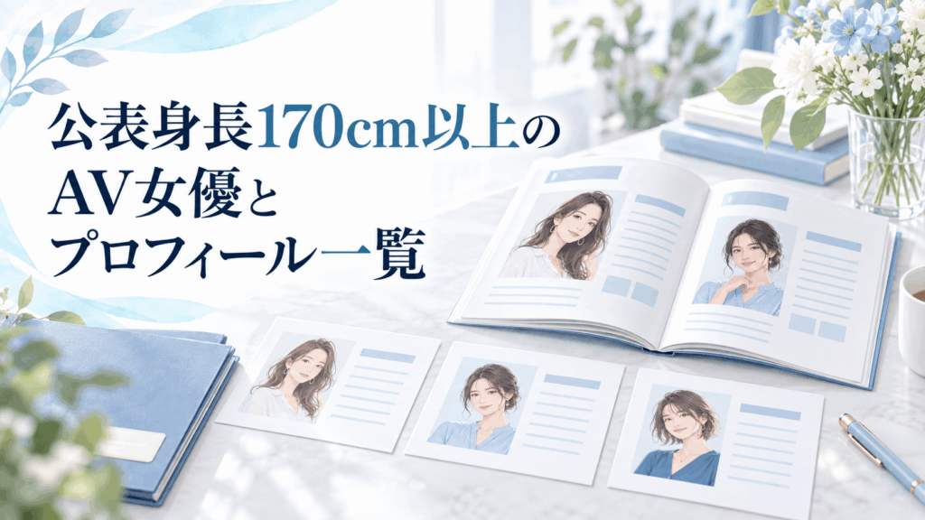 公表身長170cm以上のAV女優とプロフィール一覧を表す人物紹介カードと冊子